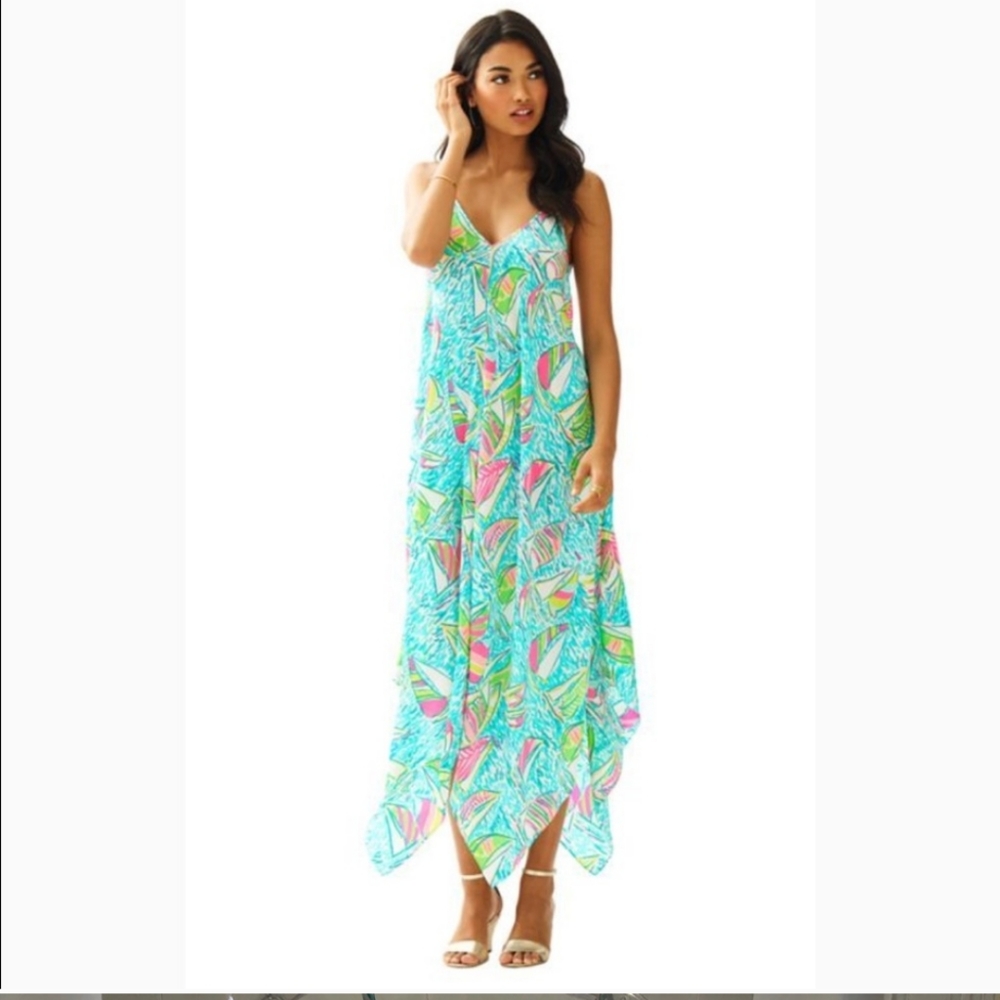 Lilly Pulitzer You Gotta Regatta Silk Rylan Dress Medium hard to find